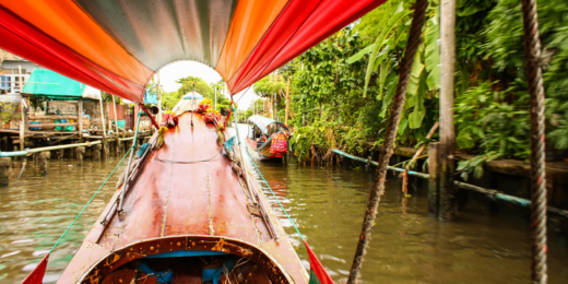 Chao Phraya river on longtail boat