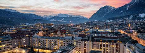  illuminated skyline of Innsbruck