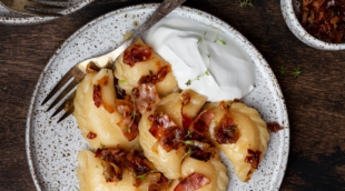 Homemade dumplings with potatoes