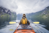 kayaking in Geiranger fjord 