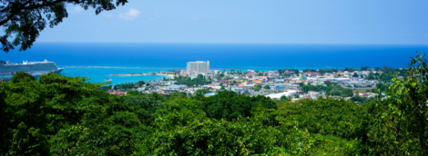 Scenic aerial of Ochos Rios Jamaica