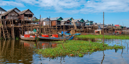 Traditional stilt houses at Tonle Sap Lake
